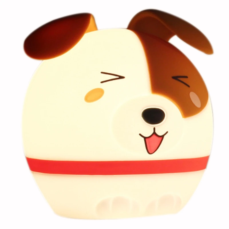 

Promotion! Cute Dog Silicone Press Sensor Usb LED Night Light for Children Baby Kids 7 Color Change LED Night Light