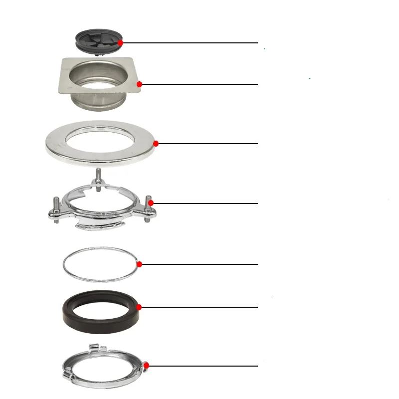 110mm Square To Round Caliber Adapter Garbage Disposer Stainless Steel For Dink Drain Converter Accessories