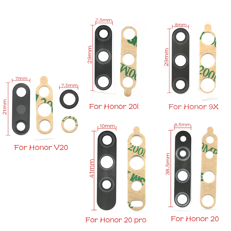

For Huawei Honor 9X V20 20i 20 Pro Rear Back Camera Lens Glass Cover Replacement with Adhesive