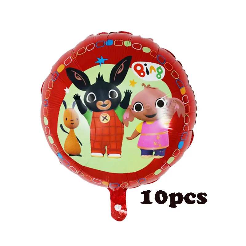 As shown 5 25 шт. Bing Bunny фольгированные шары мультфильм кролик животное с днем рождения Черный Красный латексные шары День рождения украшения детские игрушки - Цвет: As shown 5