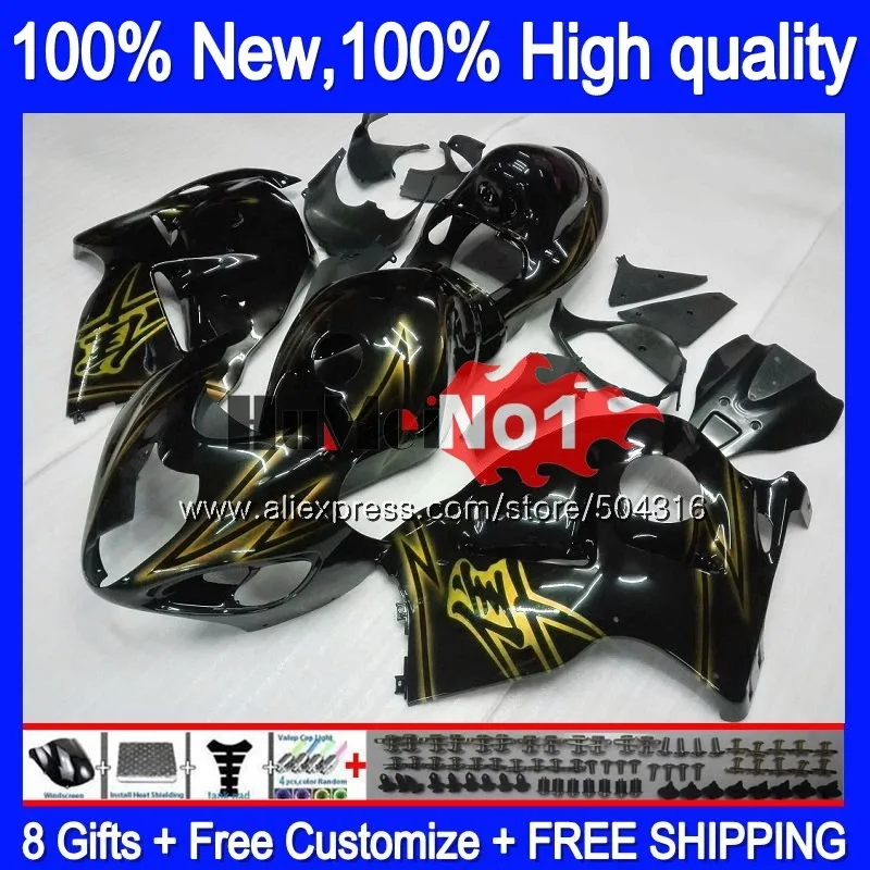 No. 1 Hayabusa для SUZUKI GSXR 1300 2002 2003 2004 2005 2006 2007 28MC. 175 GSXR-1300 GSXR1300 96 02 03 04 05 06 07 Черный Глянец обтекатель - Цвет: No. 1