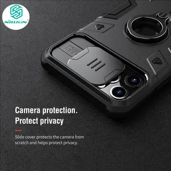

NILLKIN For iPhone 11 Pro Max Case Ring phone stand holder Slide Camera Protect Privacy Back Cover for Iphone 11 Pro anti-fall