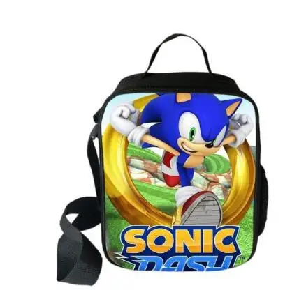 Мультяшная сумка для ланча с изображением героев из мультфильма Super Mario Bros Sonic Boom Hedgehogs, сумка для пикника и путешествий, сумка для хранения еды, Детская сумка для мальчиков и девочек, сумка-мессенджер - Цвет: picture color