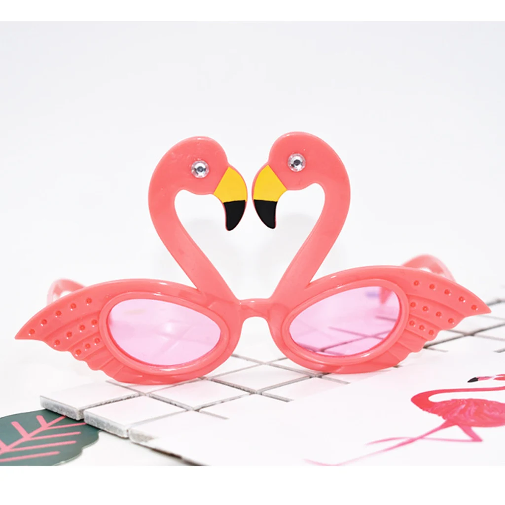 Funny Tropical Flamingo Sunglasses Hawaiian Luau Party Glasses Fancy Dress Accessories Suit for unisex adult and children