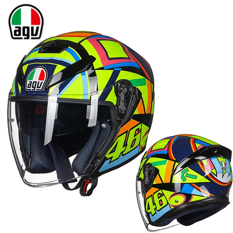 

Genuine Product AGV K5 Jet Motorcycle Helmet Double Lens Half Helmet Safety Helmet Knight Equipment Men's Sun-resistant Breathab