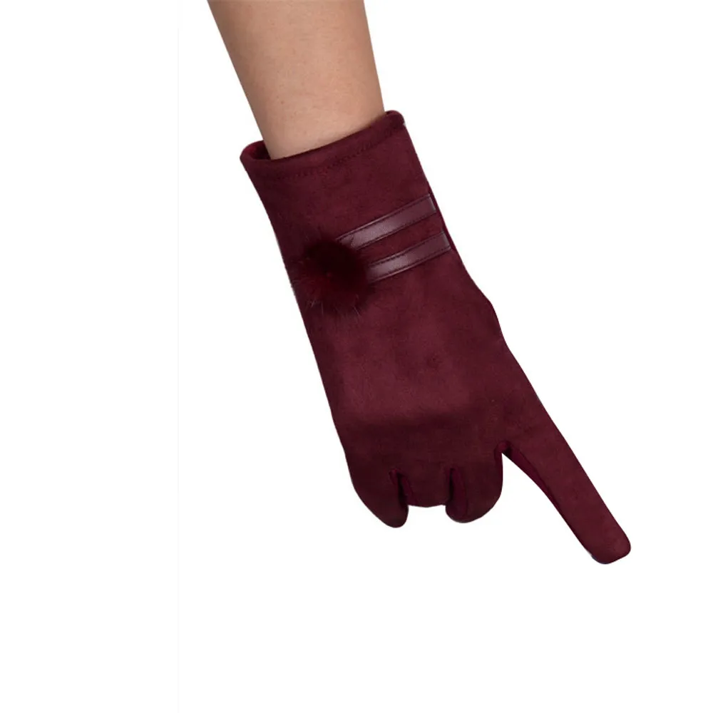 Women Cotton Winter Gloves Winter Warm Soft Wrist Gloves Solid Color Fashion Comfortable Ladies Gloves Hot Sale#Nu