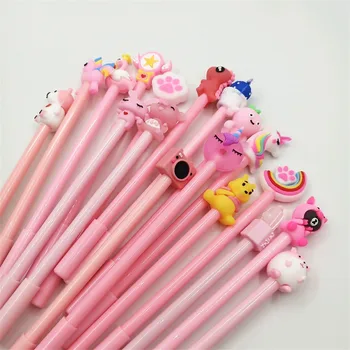 

10PCS Baby shower girl favor pink gift cartoon animal gel pen kids birthday party favor gift souvenir back to school