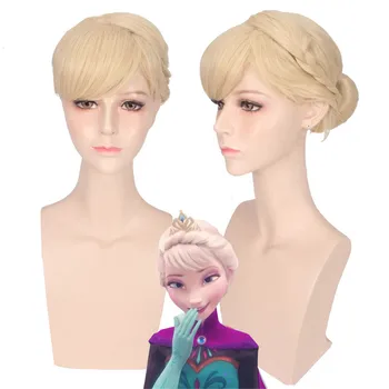 

Brown and White Mixed Synthetic Hair Anna Wig Children Cosplay Wig Free Shipping
