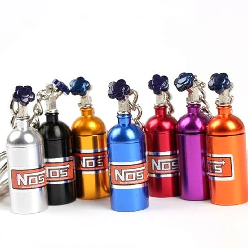 Car Turbo NOS Nitrous Oxide Bottle Key Chain Keychain Keyring Stash Pill Box Storag Auto Interior Accessories | Автомобили и