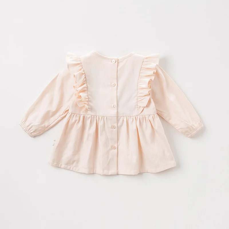 DBA11065 нижнее белье в стиле бренда dave bella осень для маленьких девочек с цветочным рисунком; блузки с защипами для младенцев хлопок топы детская одежда высокого качества