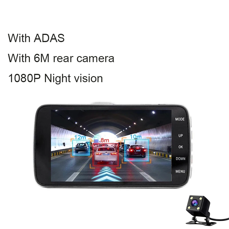 Anfilite 4,0 дюймов ADAS Dash Cam Автомобильный видеорегистратор камера Wifi 1080P HD ночное видение g-сенсор видеорегистратор - Название цвета: with ADAS