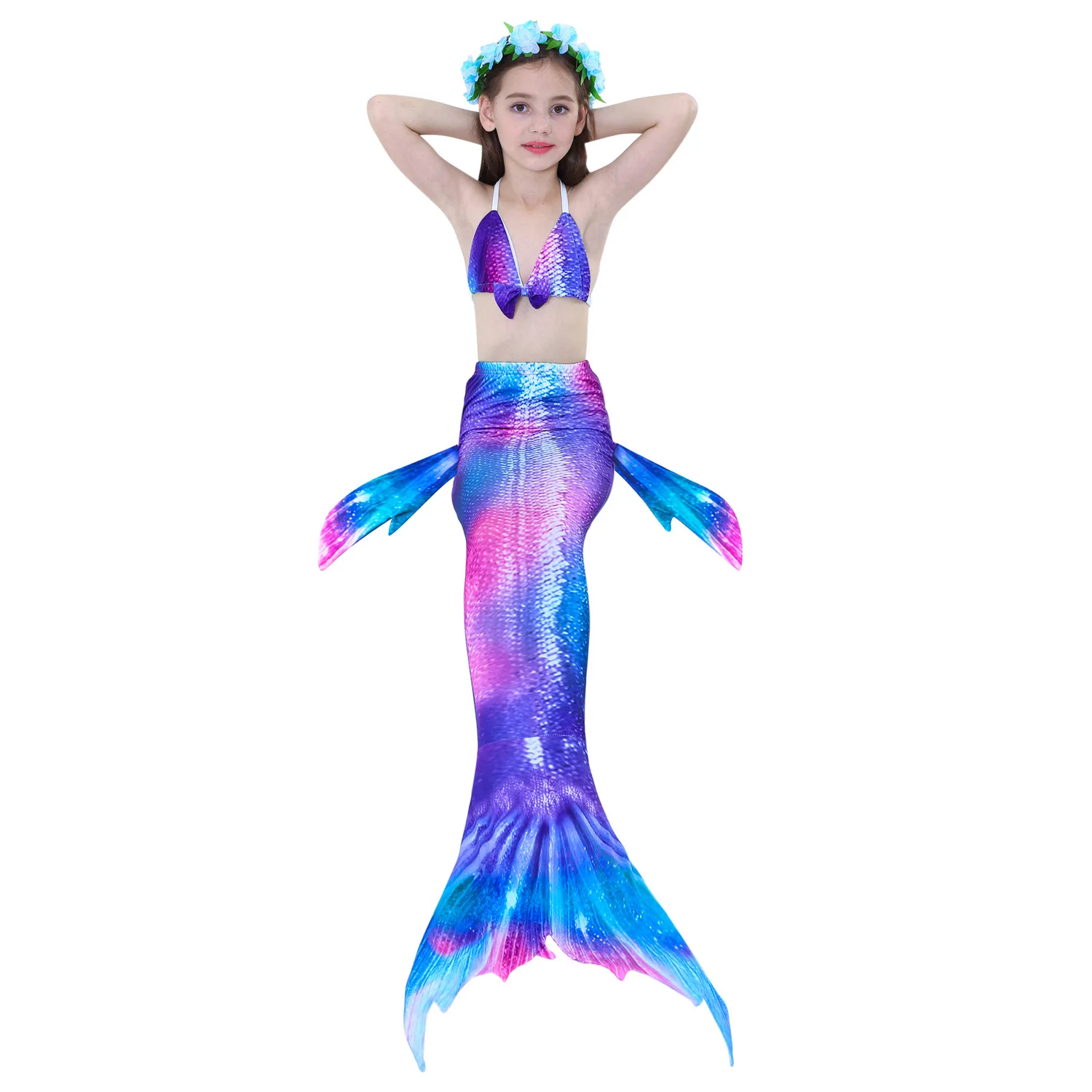 Новая красивая Русалка Моноласты хвосты для купания детей костюм девочек