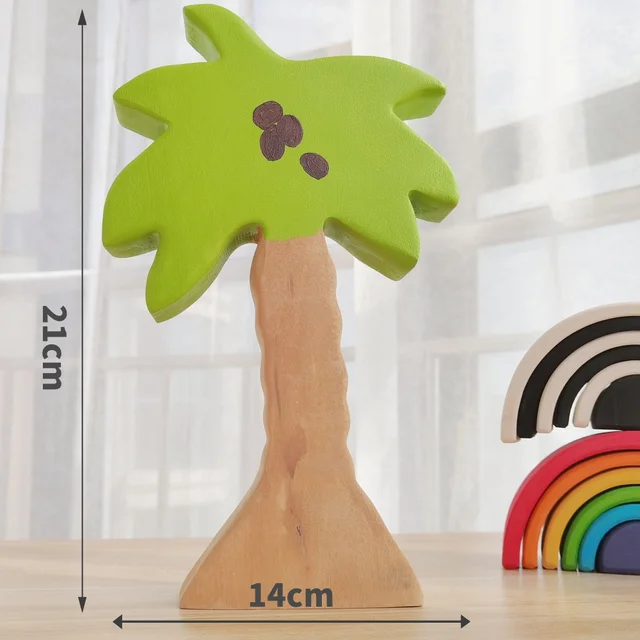 Forest Tree Wooden Natural Montessori Handmade Figure Large Handcarft Toys For Kids Animal Cognition Early Educational Toy 5