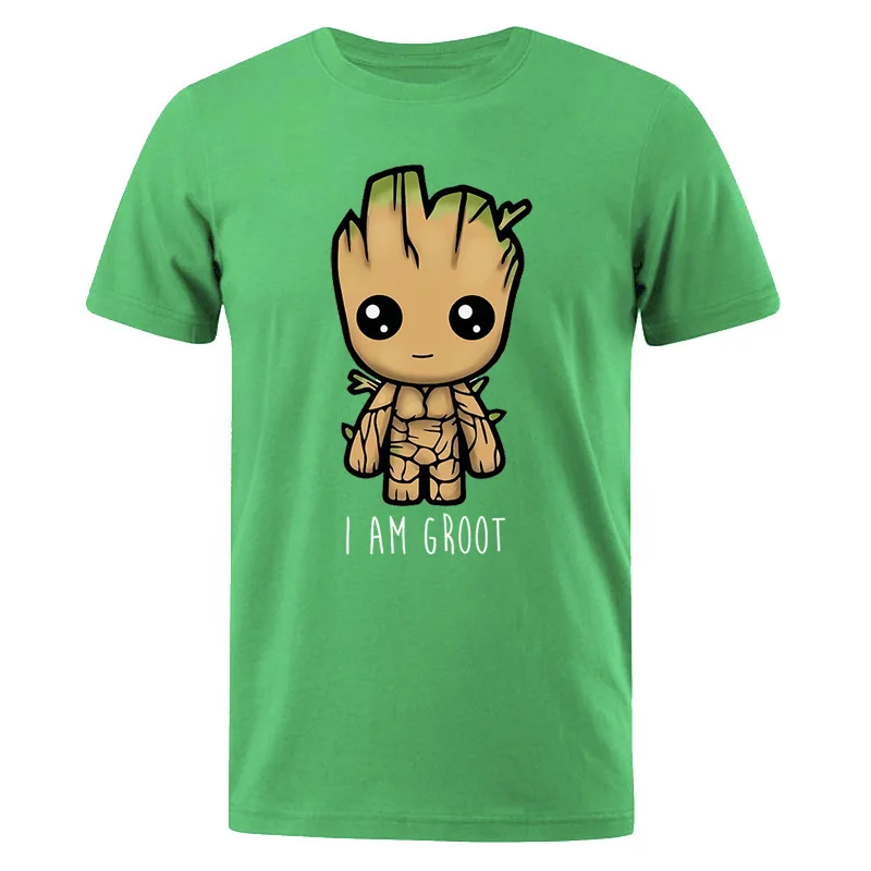 I Am Groot хлопковая Футболка мужская Повседневная Хип-хоп мужские Футболки Уличная Мужская футболка с милым принтом Грут летние мужские брендовые топы тройники