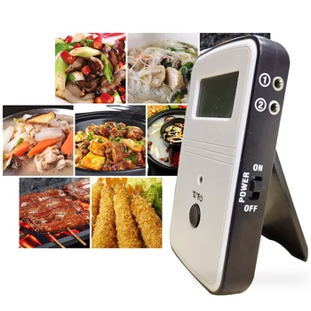 

Digital BBQ Thermometer Wireless Kitchen Oven Food Cooking Grill Smoker Meat Thermometer with Probe and Timer Temperature Alarm