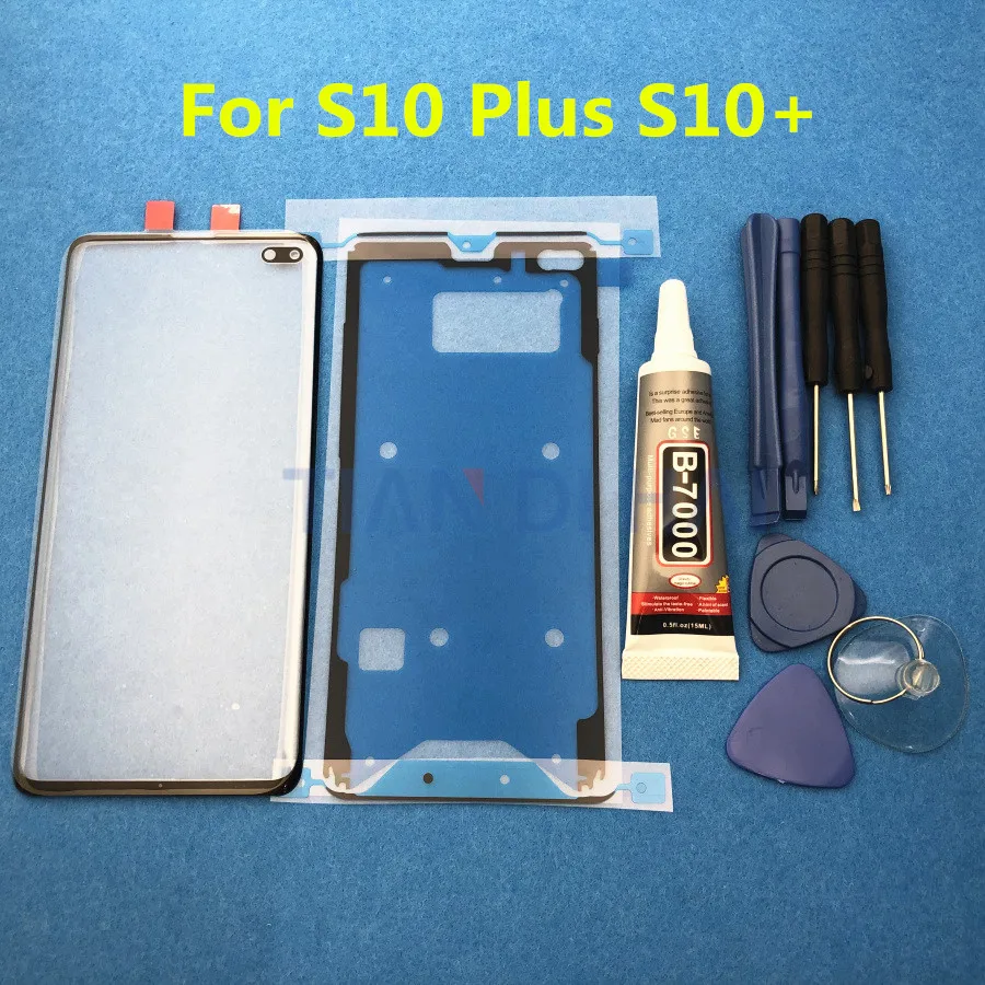 Передняя внешняя стеклянная крышка объектива Замена для samsung Galaxy S10 Plus S10+ S10 S10e G9750 G9730 G970 lcd стекло и B-7000 инструмент для склеивания