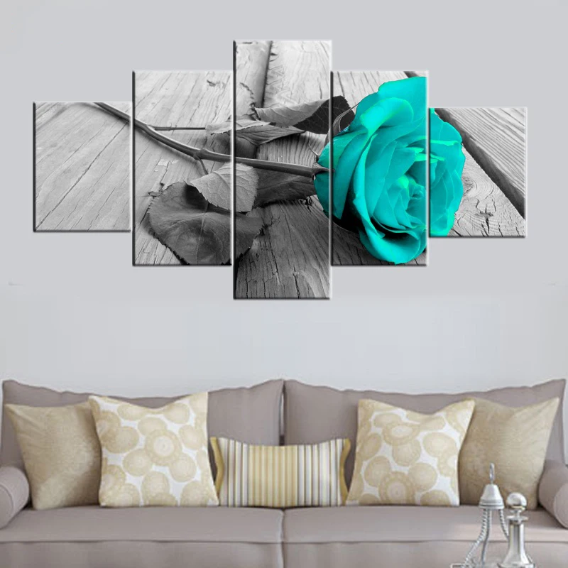 

DIY Diamond Embroidery 5 Panel Beautiful Blue Roses Diamond Painting Cross Stitch Needlework Full Rhinestone Mosaic