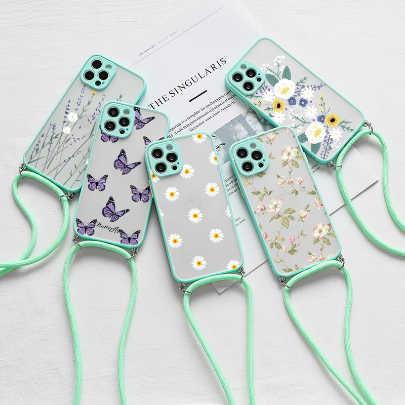 Case For Samsung Galaxy A52 A50 A51 A31 A32 A70 A71 A72 A10 A11 A20 A30 A21S S20 FE S21 S8 S9 S10 Plus Necklace Lanyard Rope TPU