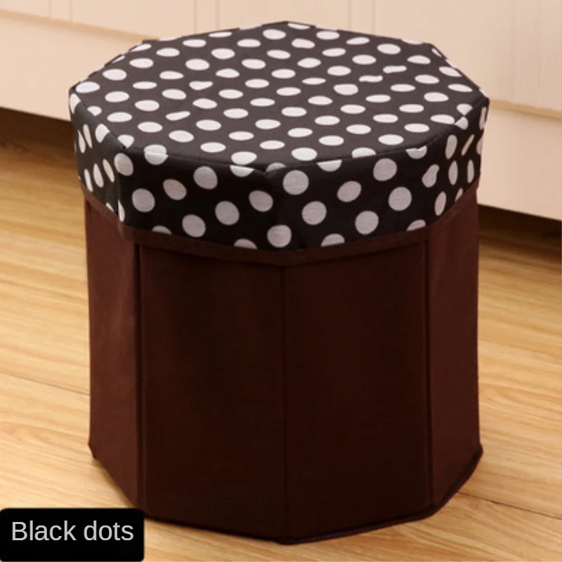 European-style Storage Stool Multifunctional Sitting Storage Stool Home Foldable Storage Box Non-woven Dust-proof Storage Box 