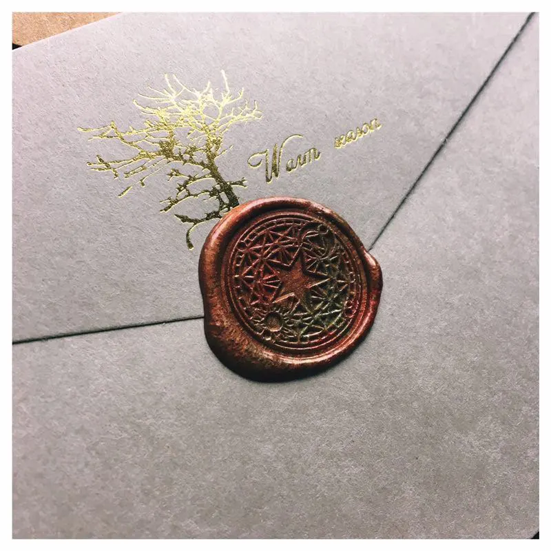  Vintage Kraft Stamped envelope Bronzing Envelope Wedding Invitation Card 110*220mm Decor Party Supp - 4.00056E+12