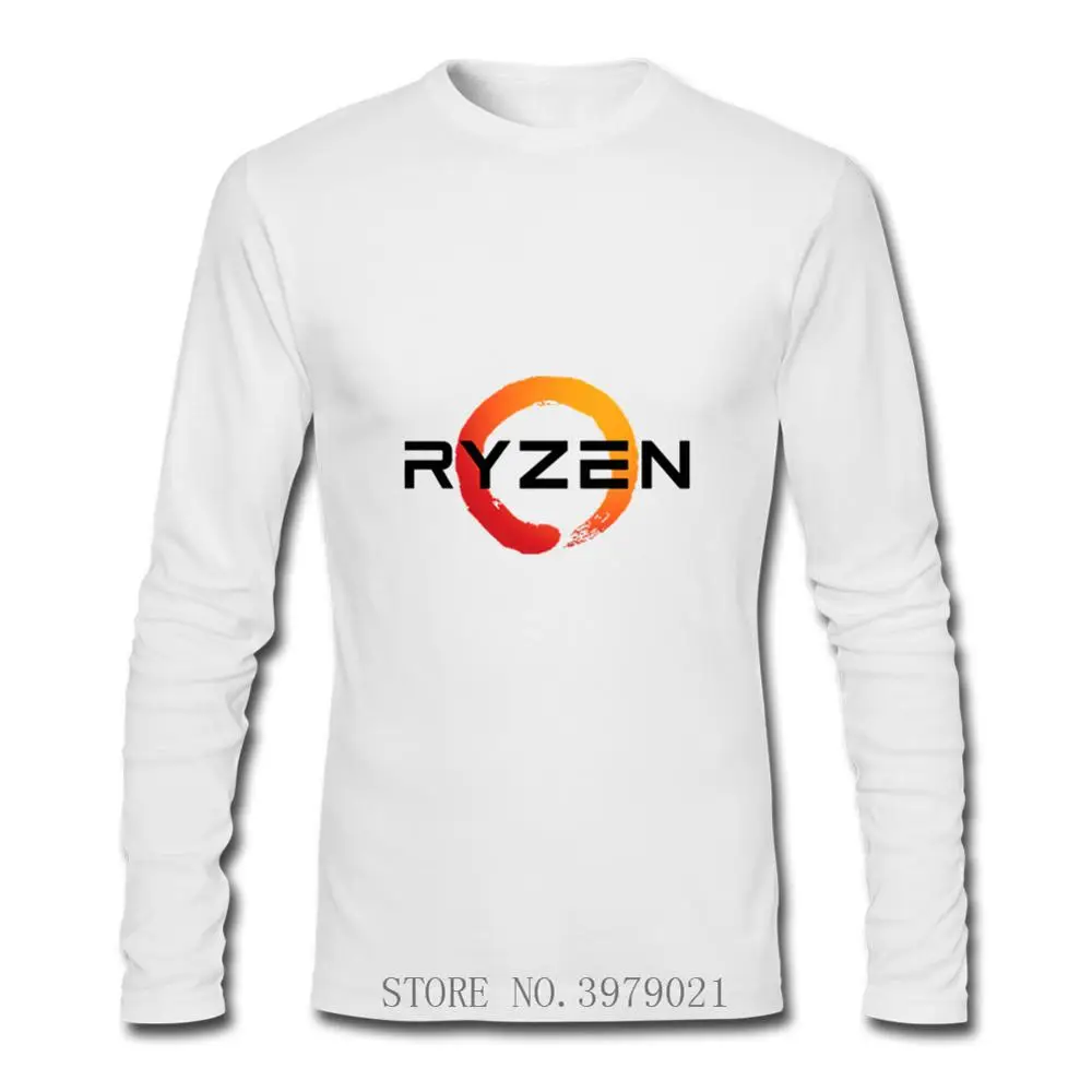Забавные PC CP Uprocessor AMD RYZEN хлопок длинная футболка для мужские футболки