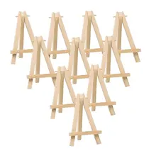 10Pcs Mini Wooden Artist Easel-Triangle Wedding Table Stand Display Holder- 15 X 8 Cm