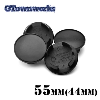 

4pcs 55mm Plain Wheel Center Cap For Car Rim ABS Plastic Black Hubcap Dust Cover