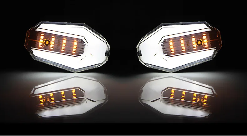 Universal Motorcycle Turn Signal Lights Lamp Amber LED intermitentes moto FOR yamaha vmax 1200 honda x4 transalp yamaha r1 2004 - Цвет: Белый