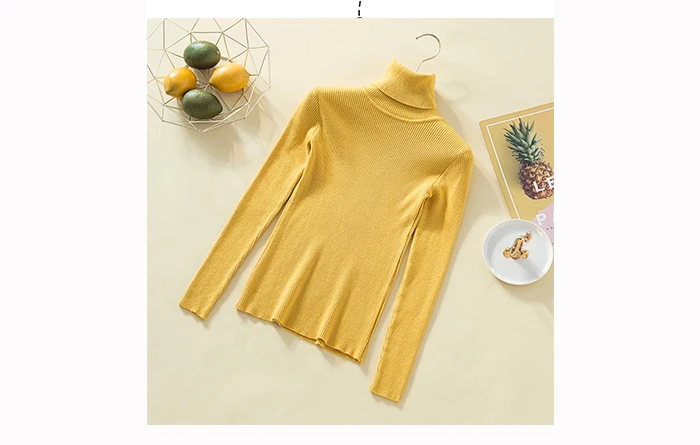 Jocoo Jolee Elegant Solid Turtleneck Sweater Korean Style Harajuku Long Sleeve Knitting Pullover Casual Slim Tops Women's Jumper blue sweater