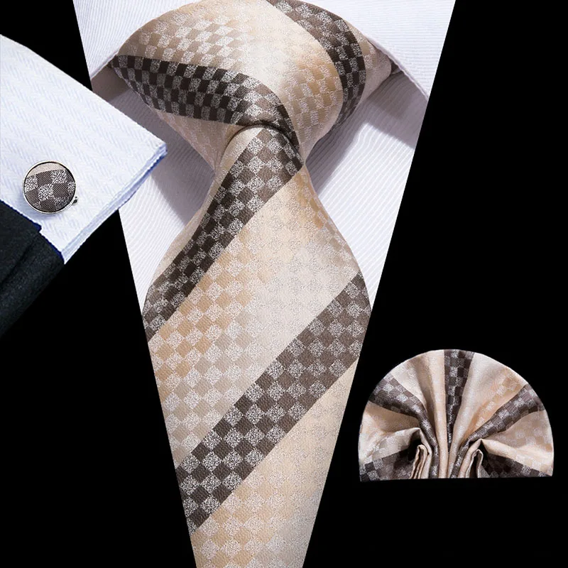 C-3088 Hi-Tie Шелковый мужской галстук набор Цветочные желтые золотистые галстуки и носовые платки запонки набор мужской свадебный вечерний костюм модный шейный галстук C-3053 - Цвет: C-3088