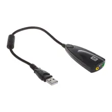 Мини USB 2,0 12 Мбит/с 3D Virtuel Externe 7,1 Canaux V2 Аудио Адаптер для сына черный