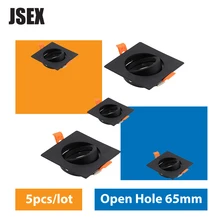 

5PCS/LOT Recessed Light LED Ceiling Cut-out 65mm Square Fixtures Frame GU10 MR16 Spotlight Bulbs White/Black/Silver