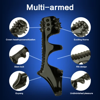 Cock Ring For Men Spike Cock Sex toys For Men Penian Rings Adult Supplies Delayed Ejaculation Linen Nozzle Sleeve For Penis 4