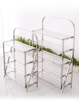 

Simple and free installation dustproof shoe rack stainless steel folding simple multi-layer creative shoe rack