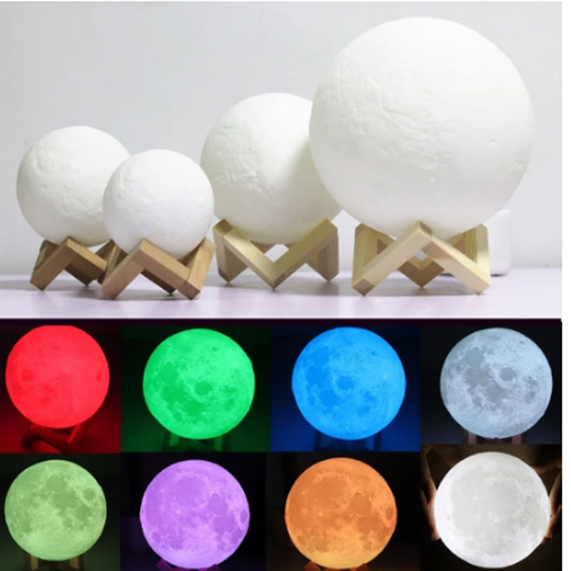 3D печать Лунная лампа цвета изменить сенсорный ночник домашний Декор