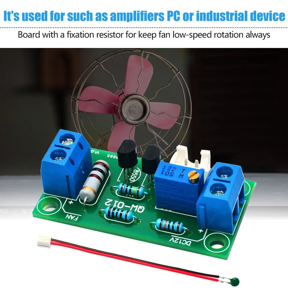 Temperature Control Fan Module Fan Temperature Control Board Cabinet Fan Governor DC 12V Fan Temperature Control Board