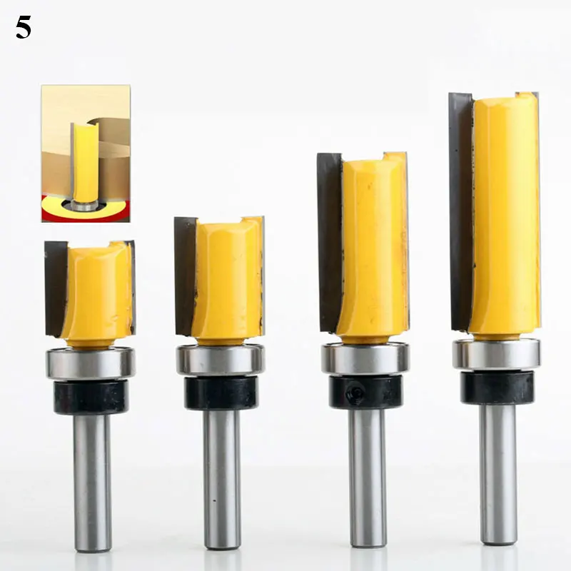 Shank Flush Trim Router Bit Pattern Bit Wood Milling Cutter Carpenter Straight End Mill Trimmer Cleaning Flush Trim Tenon Cutter central machinery band saw Woodworking Machinery