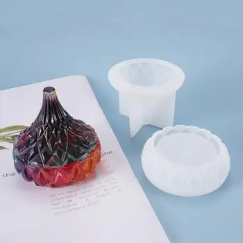 

DIY Storage Box Resin Mold Handmade Jewelry Box UV Epoxy Silicone Mold Jewelry Casting Mold for Resin Craft