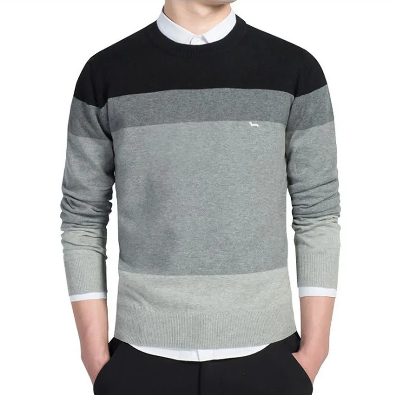 New Spring Casual Men Polos Sweater 100%Cotton Harmont Men's Pullover Sweaters Slim Fit O-Neck Blaine outwear | Мужская одежда