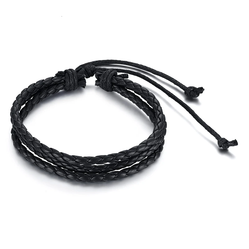 Vnox Мужская подвеска "Древо жизни" Leather Rope Chain Браслеты для Для женщин мужской Длина Регулируемый Богемия ювелирные изделия - Окраска металла: BL-542B
