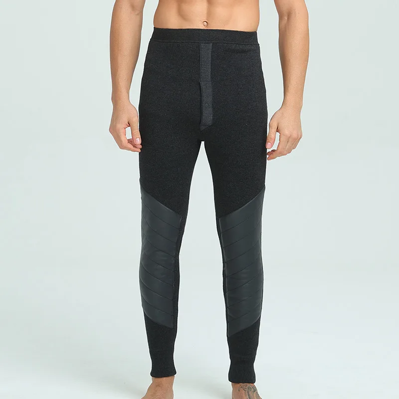 Мужские штаны шерстяные вязаные леггинсы новые зимние толстые длинные трикотажные брюки для мужчин 3 цвета мужские брюки с подкладкой - Цвет: Thicker-Dark grey