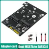 Dual mSATA to Dual SATA3 Ports M.2 SSD Converter Adapter Card with SATA Cables 6Gbps Expansion Cards