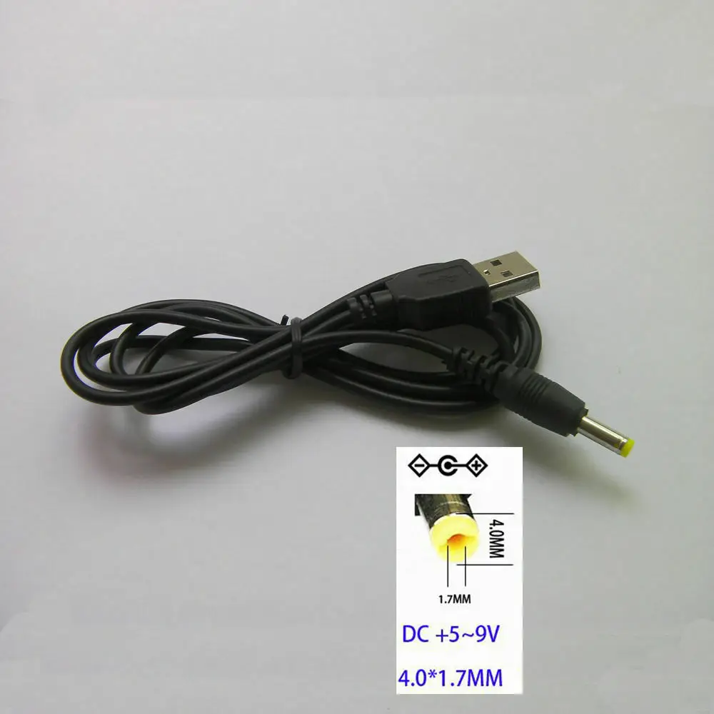 USB к DC 4 0x1 7 мм разъем 5 в зарядный кабель питания для PSP 1000/2000/3000 Черный 100