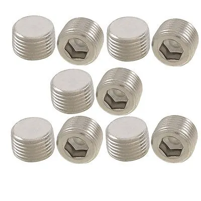 

10 Pcs 1/2" Thread Metal Internal Hex Head Socket Pipe Plugs