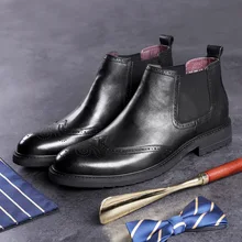 Desai/брендовые ботинки из натуральной кожи; Мужская обувь Bullock с острым носком; высококачественные мужские короткие высокие ботинки в британском стиле; размеры 38-43