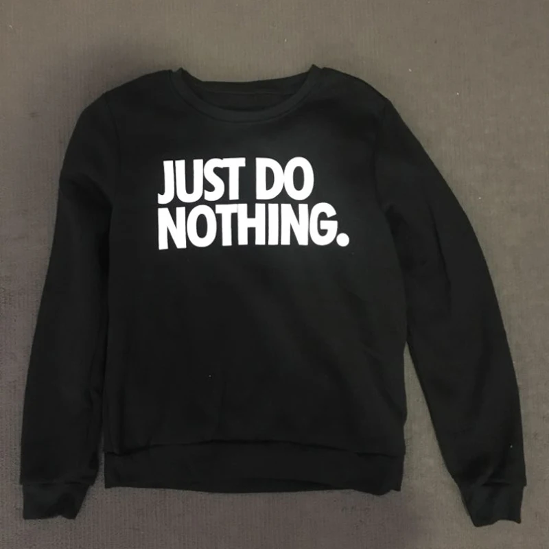 ONSEME Just Do Nothing sudaderas mujer Женский Длинный Рукав Толстовка Джемпер Пуловер Толстовка Топы рубашка толстовки женские S-99
