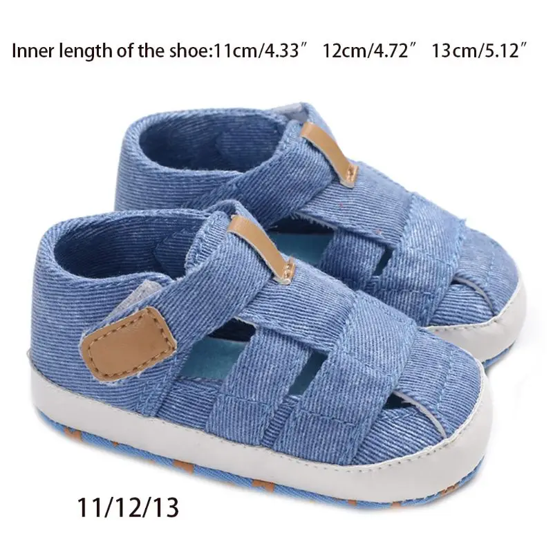 

Infant Baby Closed-Toe Beach Canvas shoes Solid Color Soft Sole Non-Slip Toddler Prewalker Crib Summer Outdoor Walking Shoes
