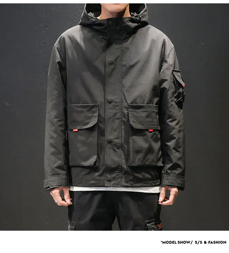 M-5XL мужские куртки и пальто уличная куртка-бомбер мужская ветровка модная одежда осень карго с капюшоном мужские пальто