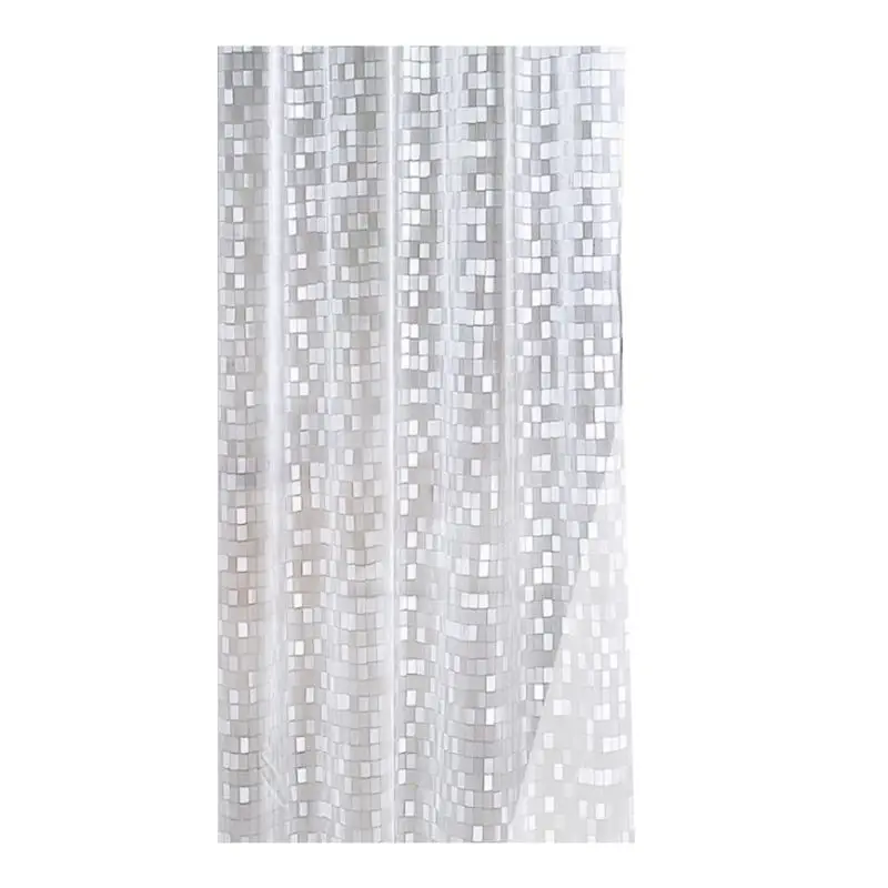 

3D Pebble Stone Pattern PVC Shower Curtain Liner Translucent Mildew Resistant Anti-Bacterial Waterproof Partition Bathroom 180CM