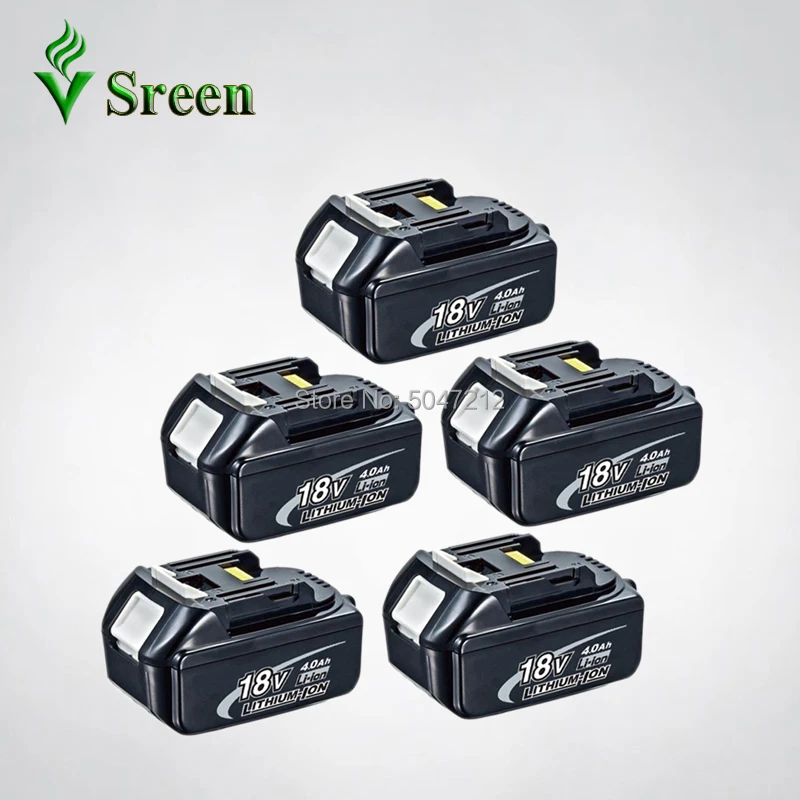 

5 Packs LXT400 Li-ion 18V 4000mAh BL1840 Rechargeable Power Tool Battery Replacement for Makita BL1830 BL1815 BL1850 Battery